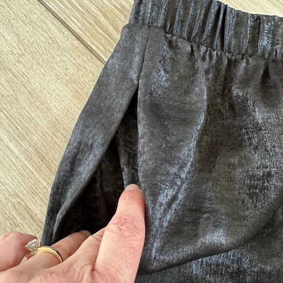 NEW Johnny Was Black Shimmer Wide Leg Palazzo Dress Pants PLUS 3X $265 Pockets - Picture 7 of 7